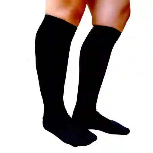 Medias Largas Deportivas Negras Futbol Talla 6-8 Unisex Niños - Niñas