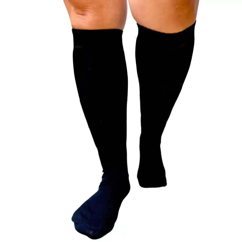Medias Largas Deportivas Negras Futbol Talla 6-8 Unisex Niños - Niñas