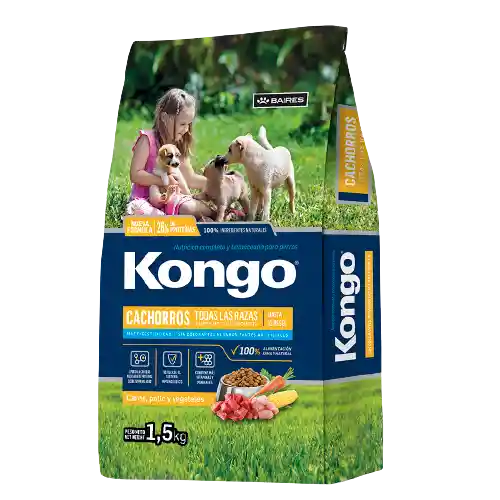 Alimento Kongo Para Cachorro Todas Las Razas Carne, Pollo Y Vegetales X 1.5 Kg