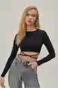 Crop Top Allegra Negro Talla S/m