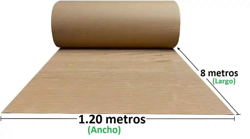 Rollo Carton Corrugado X10m2 Para Envolver Protección Piso Ancho 1.2 Metros X 8metros