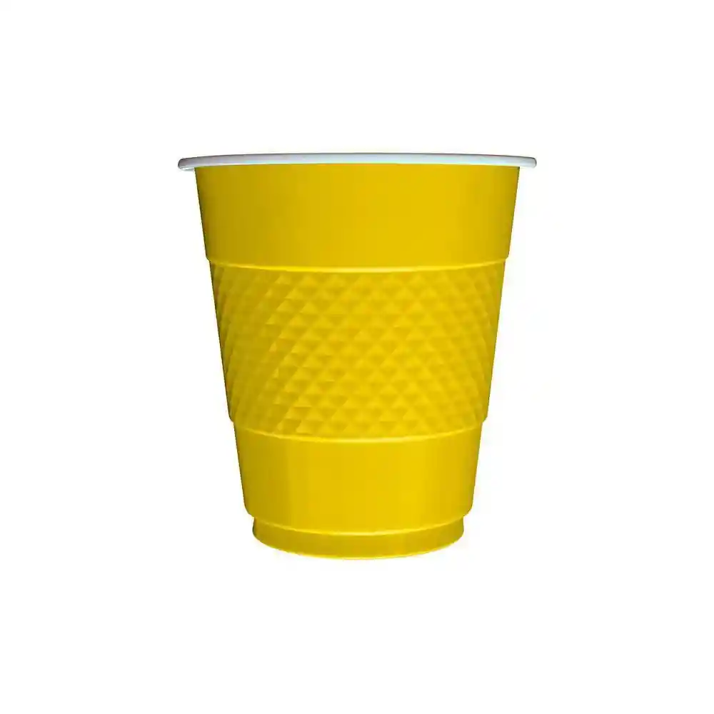 Set Platos, Vasos Y Tenedores Para Fiesta Amarillo