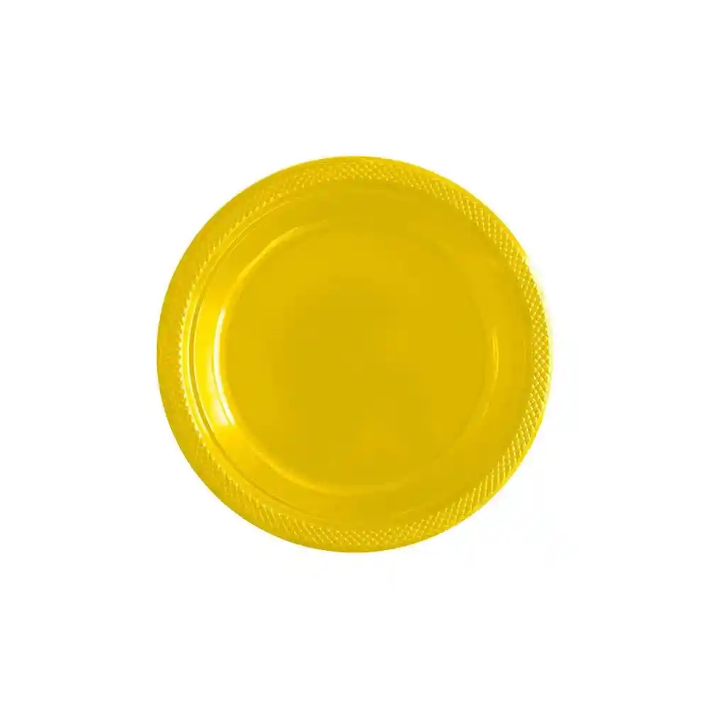 Set Platos, Vasos Y Tenedores Para Fiesta Amarillo