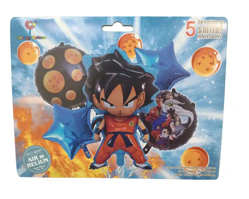 Bouquet Globo Bombas Goku Dragon Ball 5 Unds