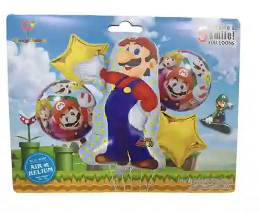 Bouquet Globo Bombas Super Mario Bros 5 Unds