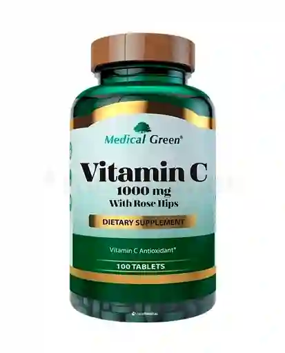 Vitamina C 1000 Mg With Rose Hips Medical Green 100 Tabletas