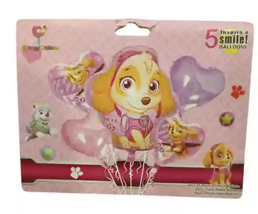 Bouquet Globo Bombas Skye Paw Patrol 5 Unds