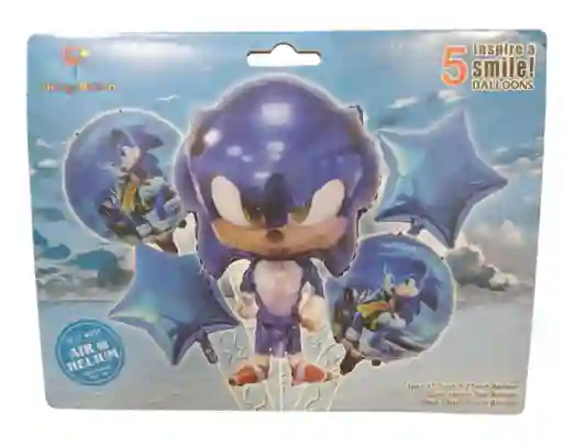 Bouquet Globo Bombas Sonic 5 Unds