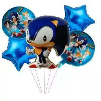 Bouquet Globo Bombas Sonic 5 Unds