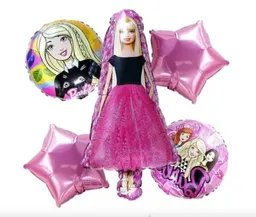 Bouquet Globo Bombas Barbie 5 Unds