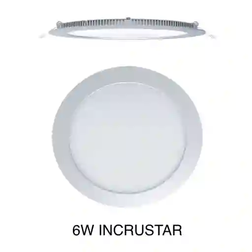 Lampara Panel Led 6w Redondo Incrustar Luz Blanca