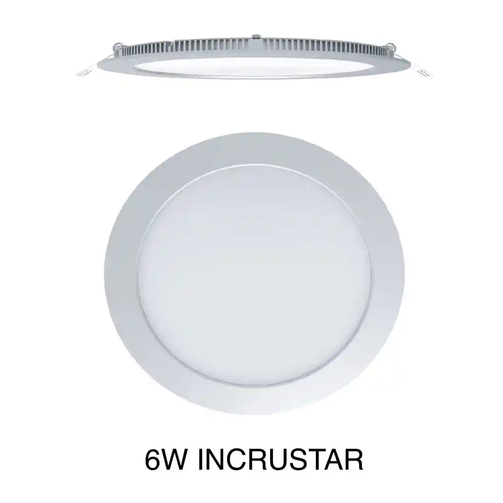 Lampara Panel Led 6w Redondo Incrustar Luz Blanca