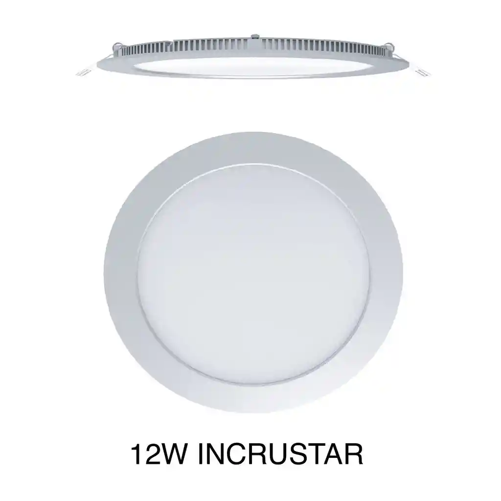 Lampara Panel Led 12w Redondo Incrustar Luz Blanca