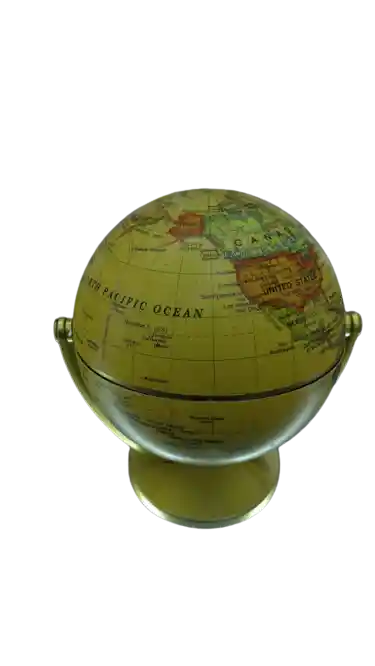 Globo Terraqueo Mapa Mundi Dorado 360° 10cm