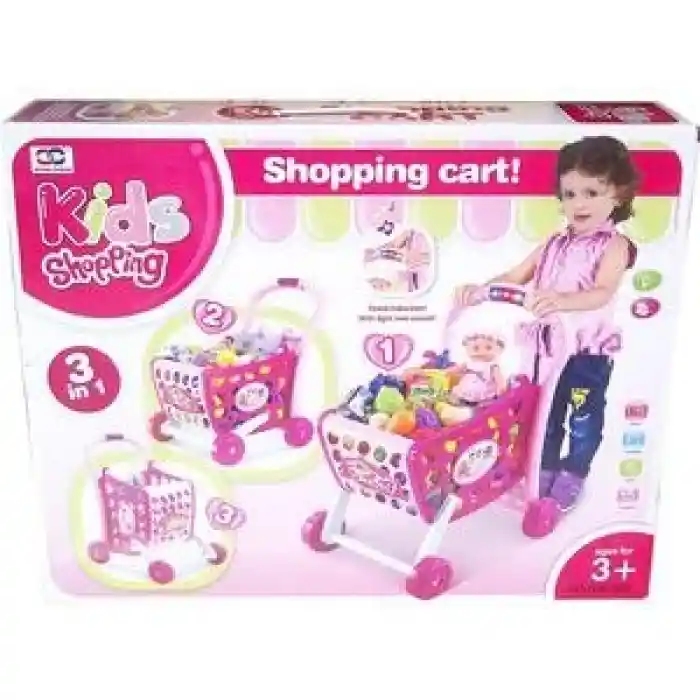 Carrito De Mercado 3 En 1 / Rosa Para Niña.