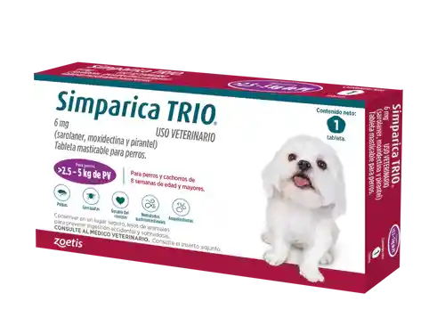 Simparica Trio 2.5-5kg Morado X 1 Tab