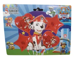 Bouquet Globo Bombas Marshall Paw Patrol 5 Unds