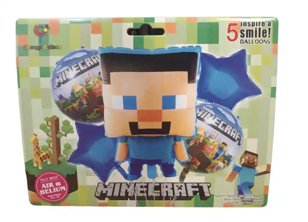 Bouquet Globo Bombas Minecraft 5 Unds