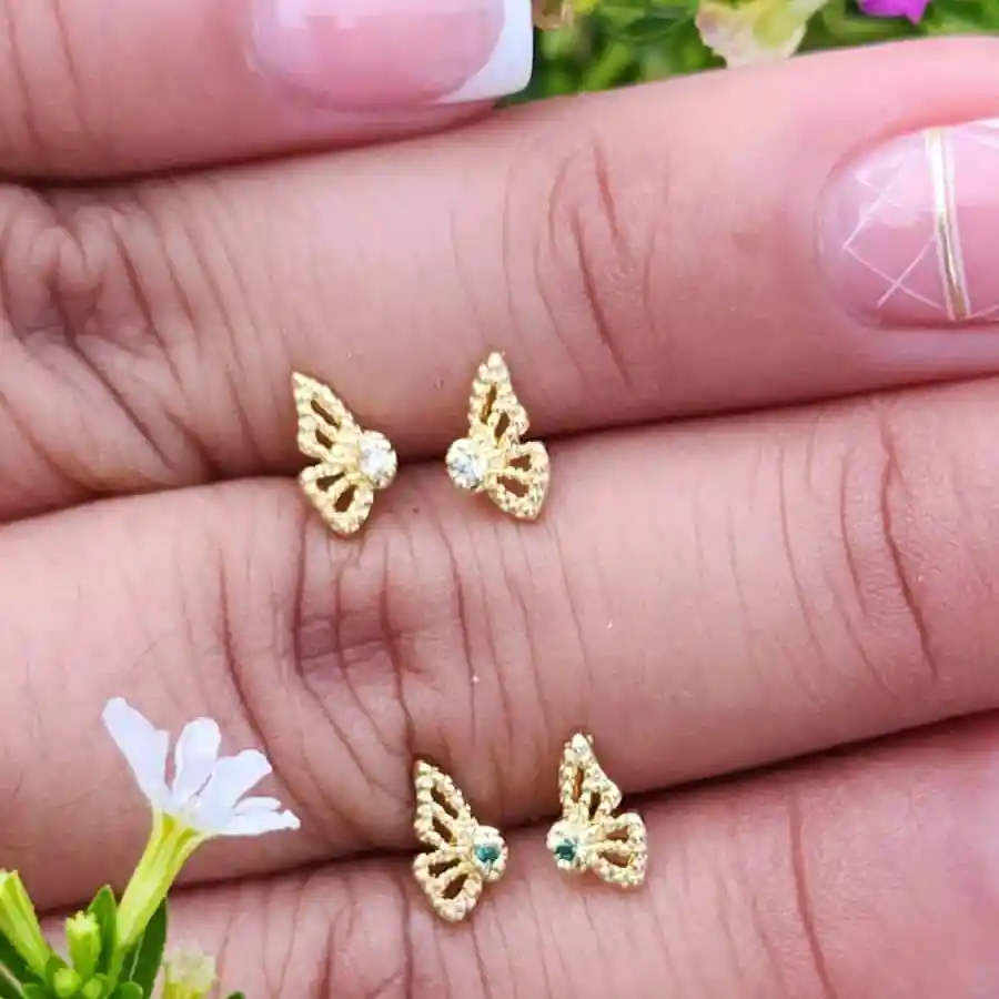 Aretes Mariposa Monarca Cristal