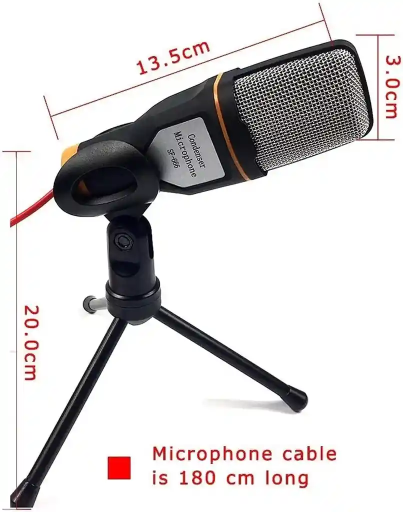 Micrófono Sf 666 Condensador Omnidireccional Negro