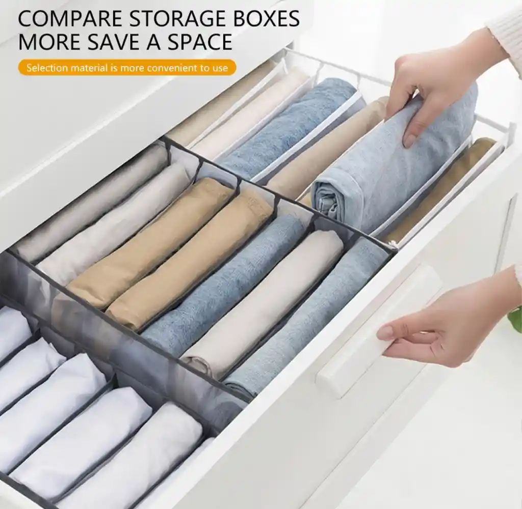 Organizador Ropa Closet Para Jeans 7 Puestos Malla Nylon