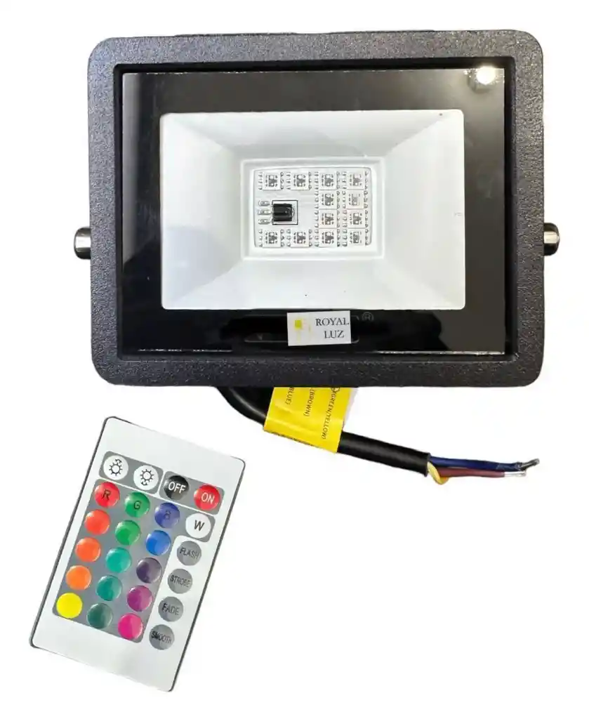 Reflector Led Multicolor Con Control 30w Para Exteriores