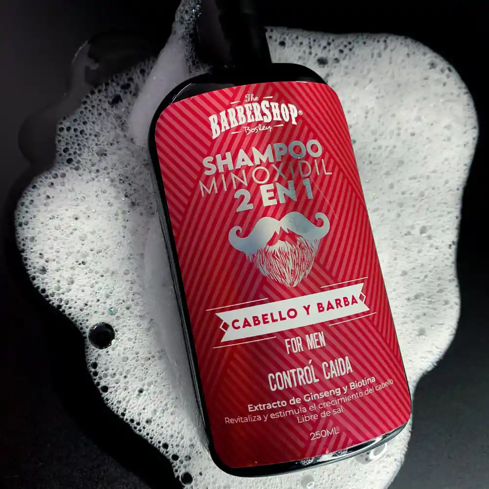 Shampoo Con Minoxidil Para Barba Y Cabello X 250ml Barbershop