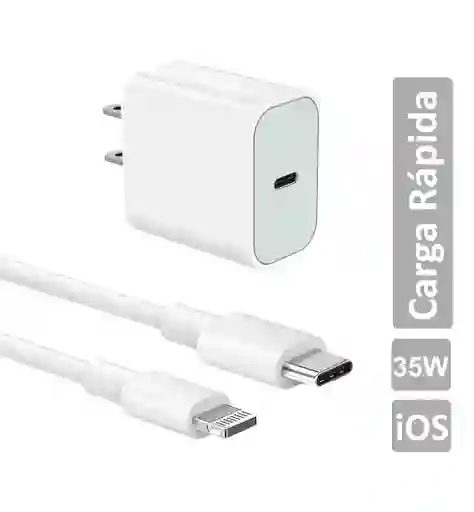 Cargador Iphone 35w Carga Rápida Tipo C A Lightning Genérico Cable De Datos Usb