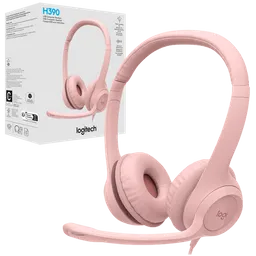 Diadema Logitech H390 Usb Rosa