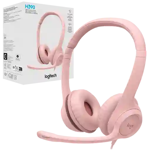 Diadema Logitech H390 Usb Rosa