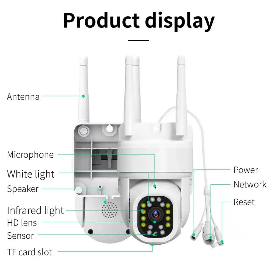Camara De Seguridad 360 Inalámbrica Para Exteriores Tuya