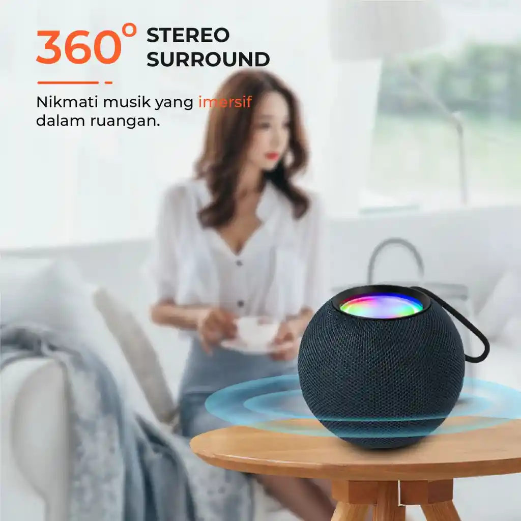 Altavoz Bluetooth 5.1 Vn131 Estéreo Efecto Sonido 360