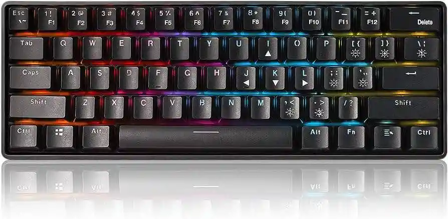 Teclado Yk600 Mecánico De 61 Teclas Usb 2.4g Retroiluminación Rgb
