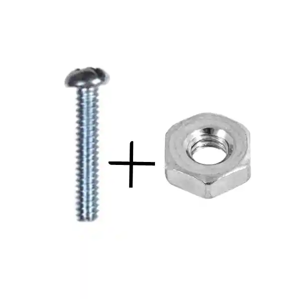 Tornillo 1/8 X 1/2" Rosca Ordinaria Con Tuerca X 100 Und Para Toma