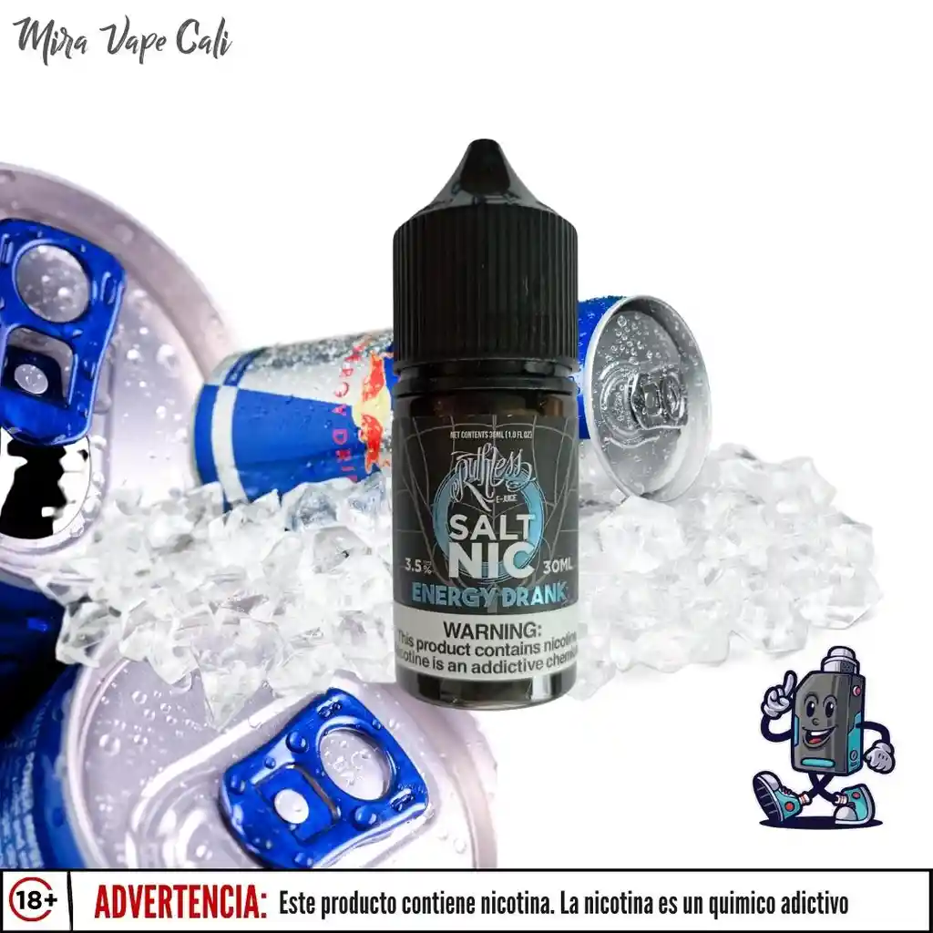 Ruthless - Energy Drank On Ice - Sal De Nicotina E-liquid, Sales De Nicotina