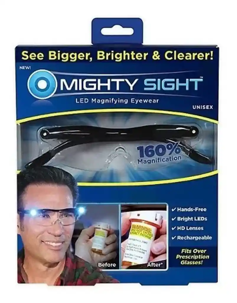 Lupa Tipo Gafas Con Luz Led - Mighty Sight