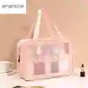 Bolsa Cosmetiquera Grande Viajera Transparente Para Ñiñas Y Mujeres