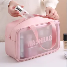 Bolsa Cosmetiquera Grande Viajera Transparente Para Ñiñas Y Mujeres