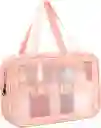 Bolsa Cosmetiquera Grande Viajera Transparente Para Ñiñas Y Mujeres