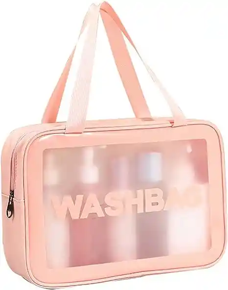 Bolsa Cosmetiquera Grande Viajera Transparente Para Ñiñas Y Mujeres