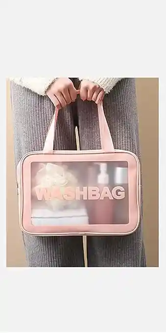 Bolsa Cosmetiquera Grande Viajera Transparente Para Ñiñas Y Mujeres