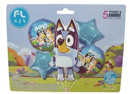 Bouquet Globo Bombas Las Aventuras De Bluey 5 Unds