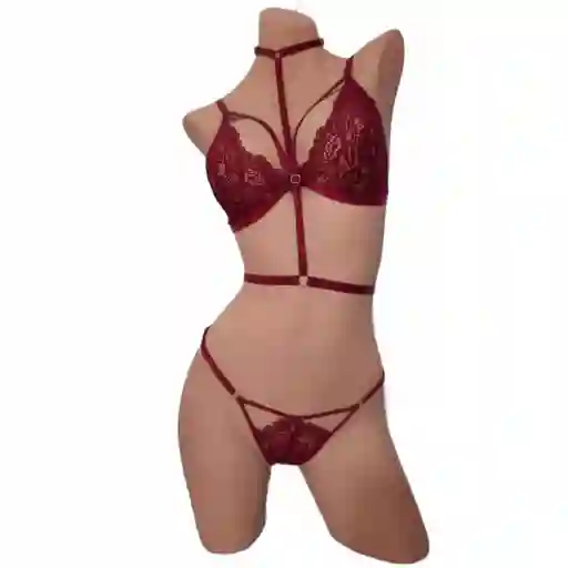 Conjunto Lencería Para Mujer Vino