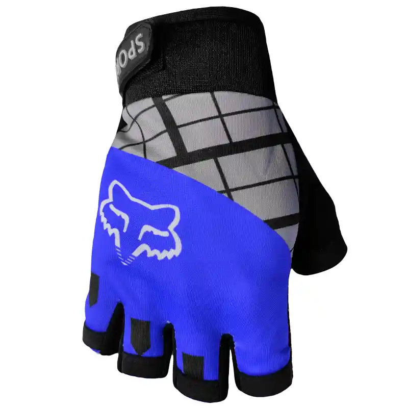 Guantes Eco Fox Medio Dedo Azul