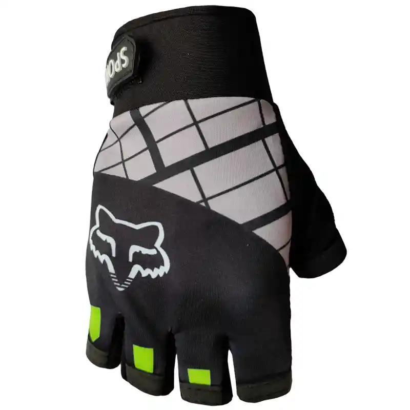 Guantes Eco Fox Medio Dedo Negro