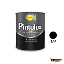 Esmalte Pintulux Negro 3 En 1 Cuarto