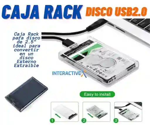 Caja Rack Disco Transparente /caja Traslucida Disco Externo/ Soporte Para Disco /carcasa Hhd Ssd