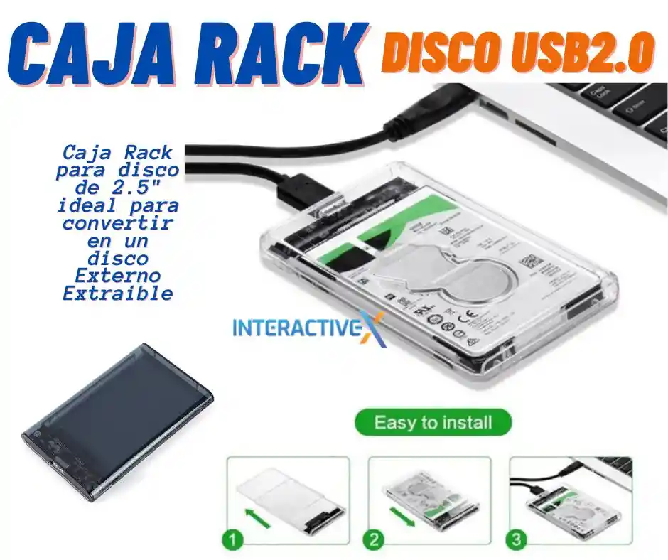 Caja Rack Disco Transparente /caja Traslucida Disco Externo/ Soporte Para Disco /carcasa Hhd Ssd