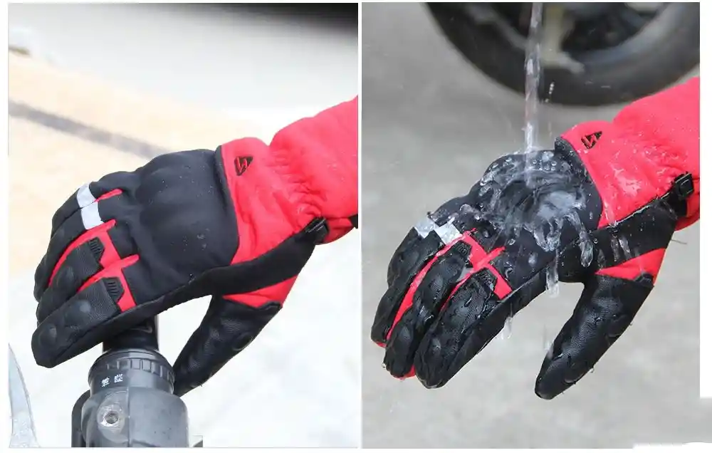 Guantes De Invierno Para Motocicleta Pantalla Táctil Motorcross Impermeable A Prueba De Agua Negros