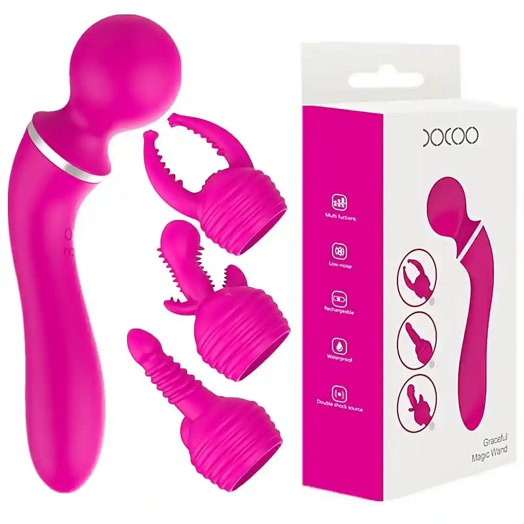 Vibrador Graceful Magic Wand Xoxoo Estimulador Doble De Clitoris Y Punto G, 10 Funciones